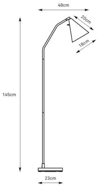 Markslöjd 108889 - Lampă de podea LED reglabilă FUNIL LED/4,9W/230V, neagră