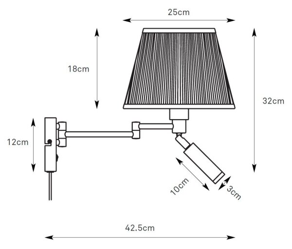 Markslöjd 109017 - Lampă de perete LED PIVOT, soclu E27 1x40W/230V + LED 4W inclus, crem/alamă