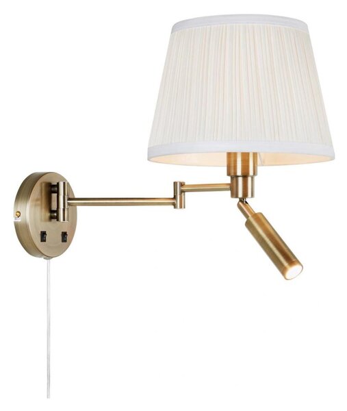Markslöjd 109017 - Lampă de perete LED PIVOT, soclu E27 1x40W/230V + LED 4W inclus, crem/alamă