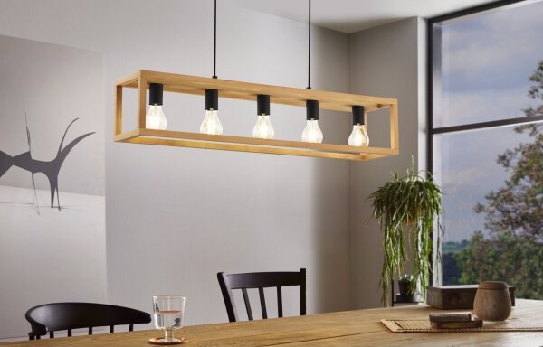Eglo 32143 - Lustră suspendată pe cablu BLACKCROWN 5xE27/40W/230V maro