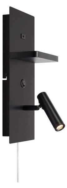 Markslöjd 109018 - Lampă de perete LED CARICA, cu poliță și port USB, 4W/230V, negru