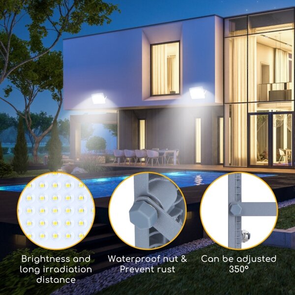 Proiector LED Aigostar LED/150W/230V gri 6500K IP65