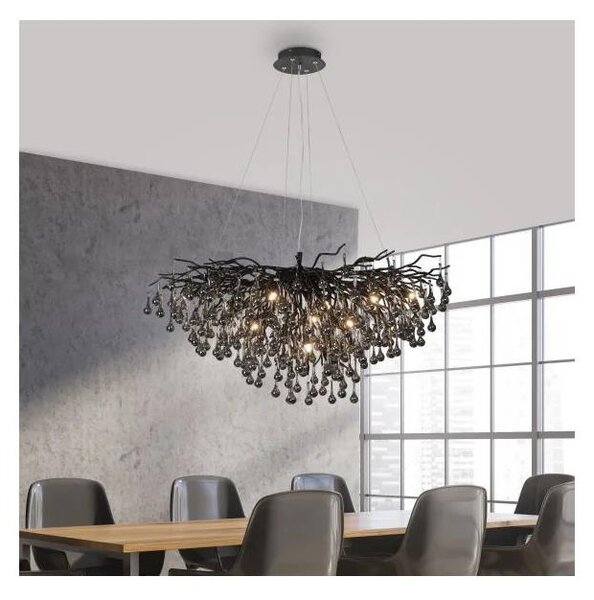 Paul Neuhaus 2192-18 - Lustră suspendată pe cablu ICICLE 10xG9/40W/230V 50x100 cm negru