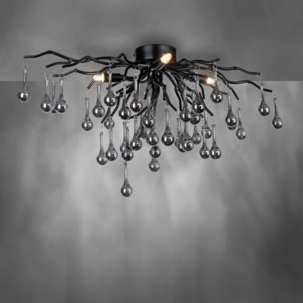 Paul Neuhaus 8090-18 - Lustră aplicată ICICLE 4xG9/40W/230V 30x60 cm negru