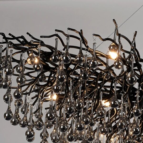 Paul Neuhaus 2031-18 - Lustră pe cablu ICICLE 15xG9/40W/230V 75x150 cm negru