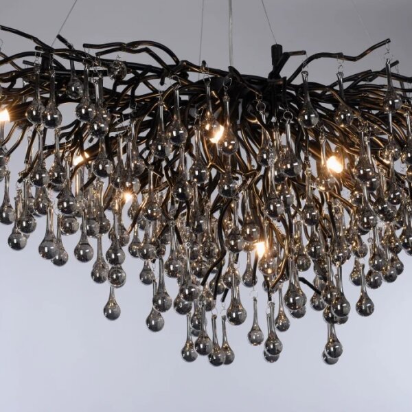Paul Neuhaus 2192-18 - Lustră suspendată pe cablu ICICLE 10xG9/40W/230V 50x100 cm negru