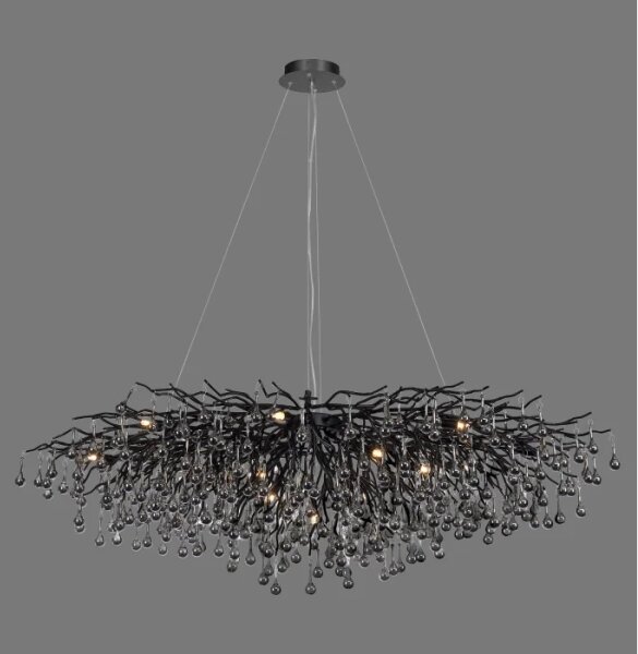 Paul Neuhaus 2031-18 - Lustră pe cablu ICICLE 15xG9/40W/230V 75x150 cm negru