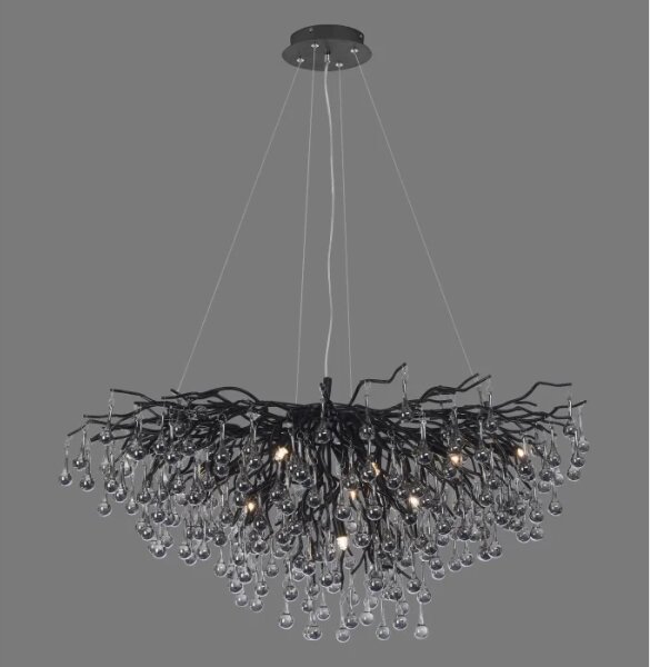 Paul Neuhaus 2192-18 - Lustră suspendată pe cablu ICICLE 10xG9/40W/230V 50x100 cm negru