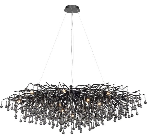 Paul Neuhaus 2031-18 - Lustră pe cablu ICICLE 15xG9/40W/230V 75x150 cm negru