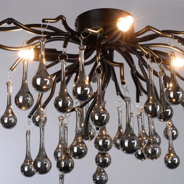 Paul Neuhaus 8090-18 - Lustră aplicată ICICLE 4xG9/40W/230V 30x60 cm negru