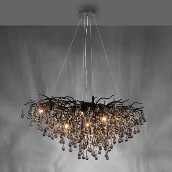 Paul Neuhaus 2192-18 - Lustră suspendată pe cablu ICICLE 10xG9/40W/230V 50x100 cm negru