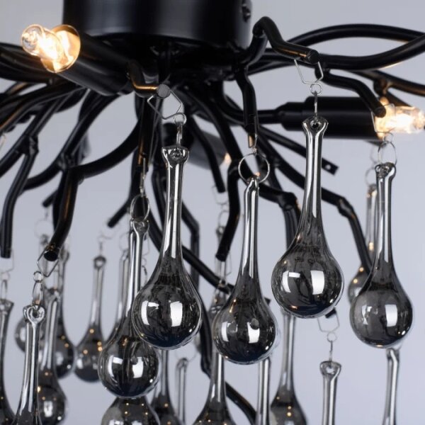 Paul Neuhaus 8090-18 - Lustră aplicată ICICLE 4xG9/40W/230V 30x60 cm negru