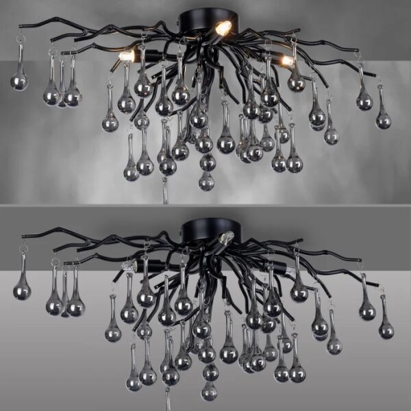 Paul Neuhaus 8090-18 - Lustră aplicată ICICLE 4xG9/40W/230V 30x60 cm negru