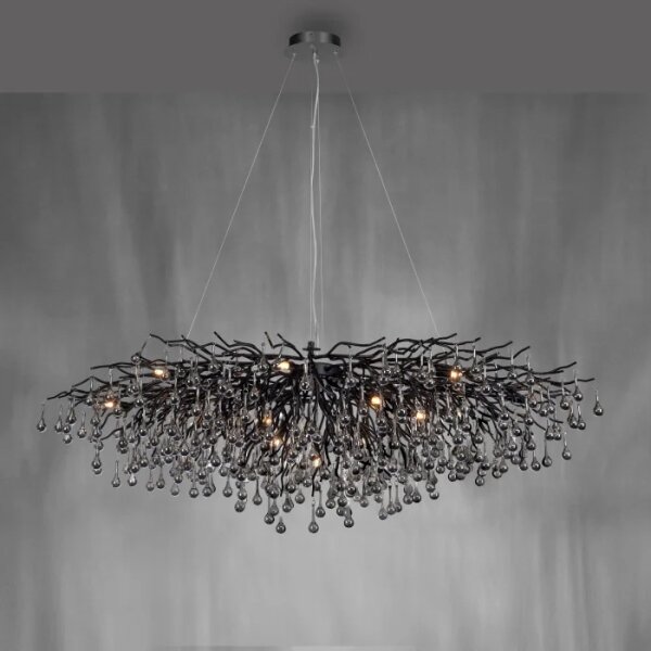 Paul Neuhaus 2031-18 - Lustră pe cablu ICICLE 15xG9/40W/230V 75x150 cm negru
