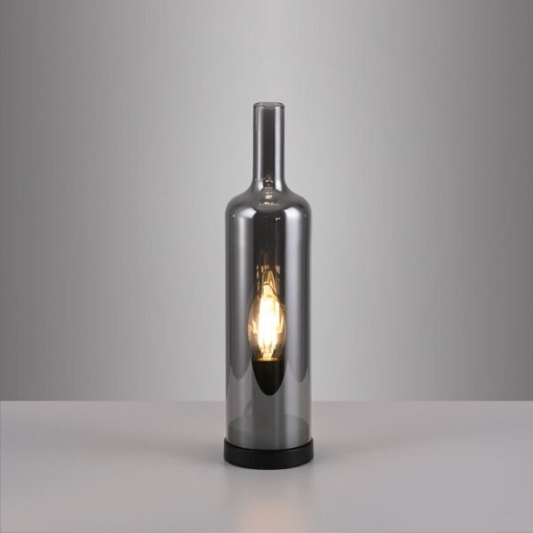 JUST LIGHT. 14006-25 - Lampă de masă BOTTLE 1xE14/25W/230V negru/fumuriu