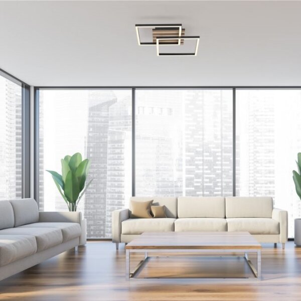 JUST LIGHT. 14053-79 - Plafonieră LED AKUSTIKA LED/15W/230V, stejar/negru