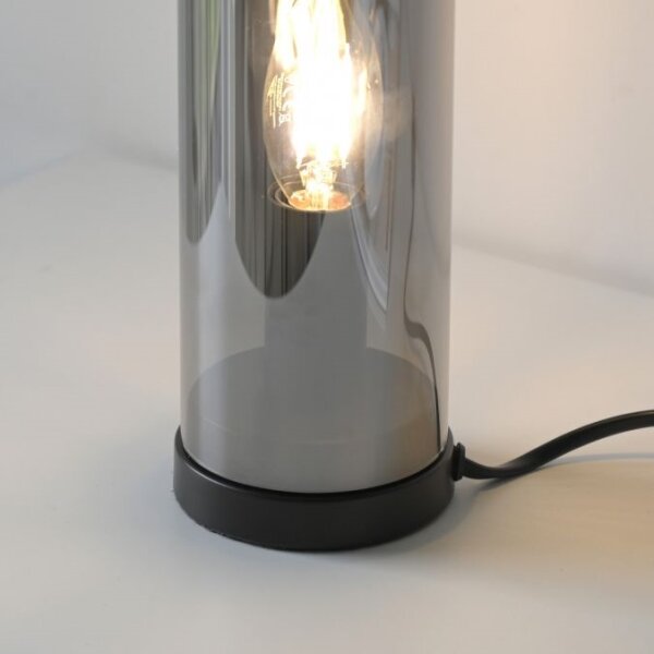 JUST LIGHT. 14006-25 - Lampă de masă BOTTLE 1xE14/25W/230V negru/fumuriu