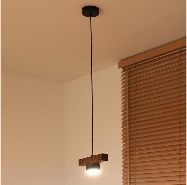 Duolla - Pendul pe cablu IRONLINE 1xGX53/3W/230V pin/stejar/negru