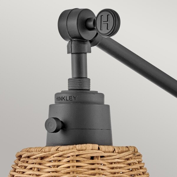 Hinkley HK-ARTI-1W-BK-NR - Aplică de perete cu spot ARTI 1xE27/60W/230V negru/maro