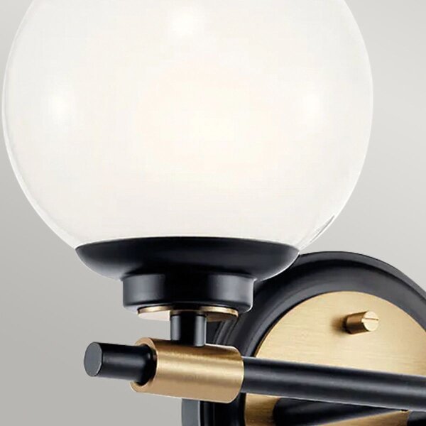 Kichler KL-BENNO2-BK-CPZ-LED Aplica de baie BENNO 2xLED/3W/230V negru/auriu IP44