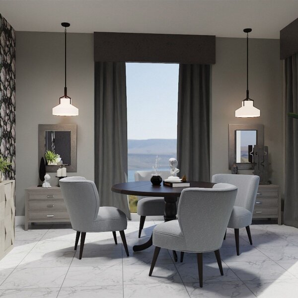 Quoizel QZ-BRECKEN-2P-OZ-ABG - Candelabru BRECKEN 2xE27/60W/230V negru/decor marmură