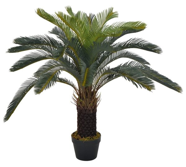 Plantă artificială palmier cycas cu ghiveci, verde, 90 cm
