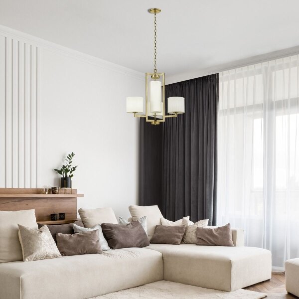 Hinkley HK-HAMPTON4-BB - Candelabru HAMPTON suspendat pe lanț, 4xE27/60W/230V, auriu