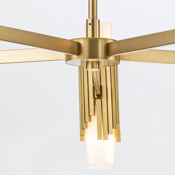 Elstead MARVELE10-AB-OPAL - Lustru pe tijă MARVELE, 10 x E14, 40 W, 230 V, auriu