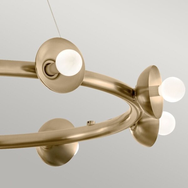 Kichler KL-PALTA9-CPZ - Candelabru suspendat pe cablu PALTA 9xE14/40W/230V auriu