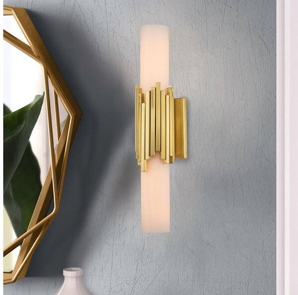 Elstead MARVELE-2WB-AB-OPAL - Aplica LED pentru baie MARVELE, 2x G9/4W/230V, IP44