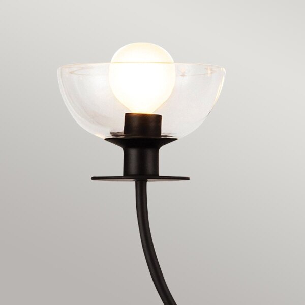 Alora Mood ALM-SYLVIA4-BK-CL - Lustră SYLVIA pe tijă, 4xE14/40W/230V, negru