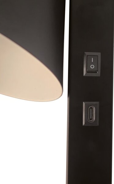 Nordlux - Aplica de perete WILMER cu USB 1xE14/40W/230V, neagră