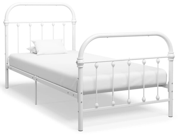 Cadru de pat alb 100 x 200 cm metal