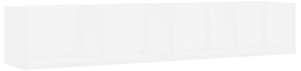 Raft de perete pentru CD-uri, alb, 100 x 18 x 18 cm, PAL