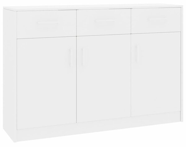 Servantă, alb extralucios, 110x30x75 cm, PAL