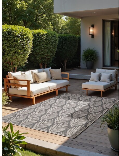 Covor pentru exterior și interior gri/fildeș 160x230 cm Duet Liora – NORTHRUGS