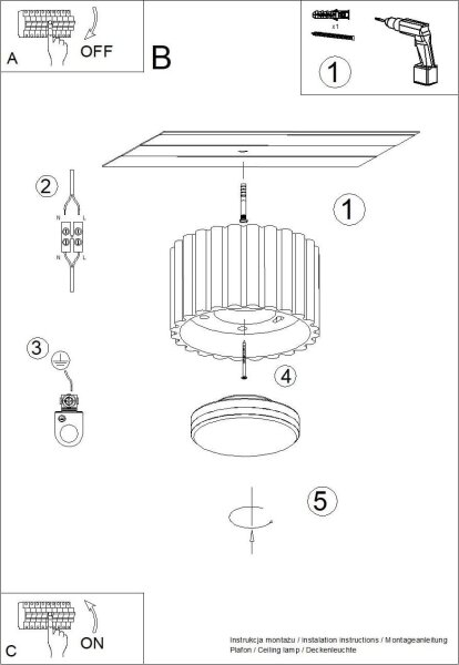 Sollux SL.1812 - Lampă spot AURA 1xGX53/10W/230V 6 cm albastră