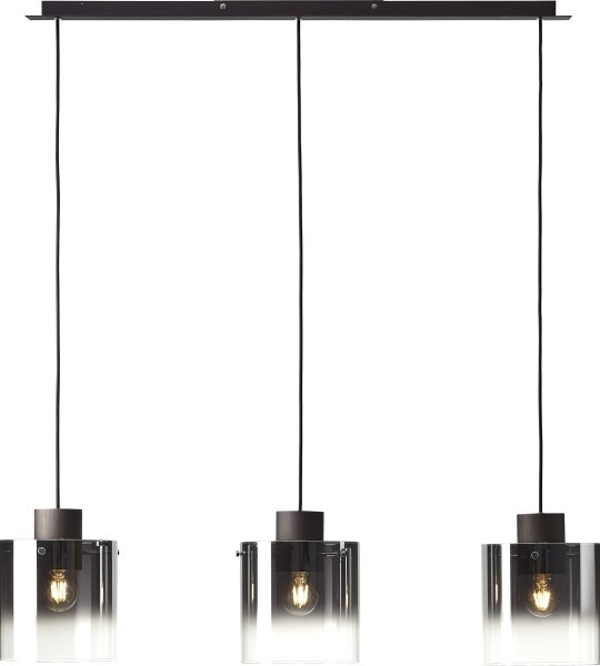 Brilliant - Pendul BETH pe cablu 3xE27/60W/230V negru/fumuriu