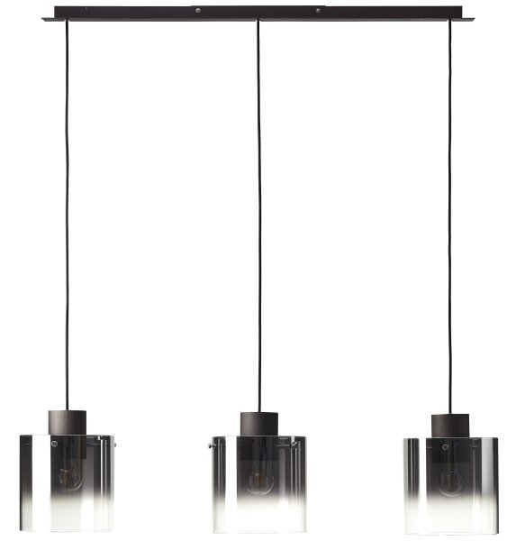 Brilliant - Pendul BETH pe cablu 3xE27/60W/230V negru/fumuriu