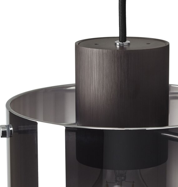 Brilliant - Pendul BETH pe cablu 3xE27/60W/230V negru/fumuriu