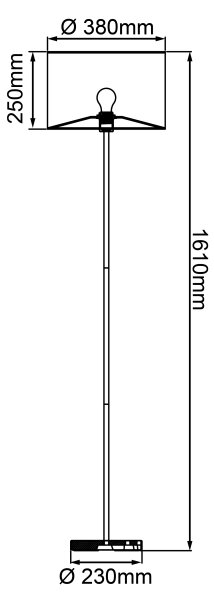 Lampă de podea WIMEA Brilliant 1xE27/52W/230V, neagră/bej