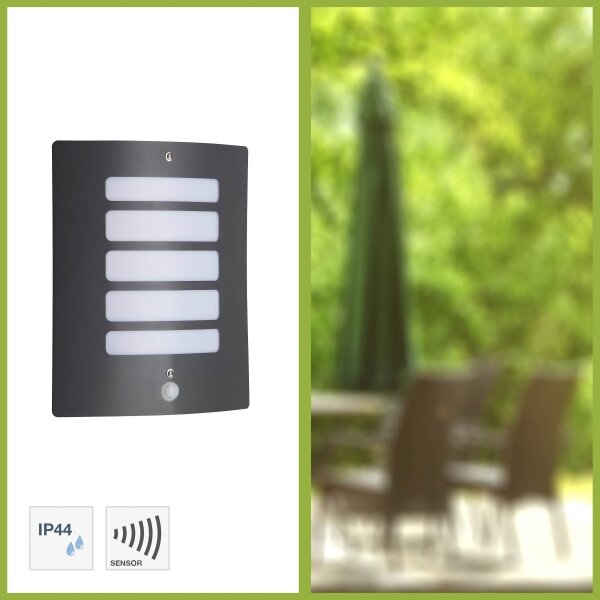 Brilliant - Corp de iluminat exterior cu senzor TODD 1xE27/60W/230V IP44 antracit