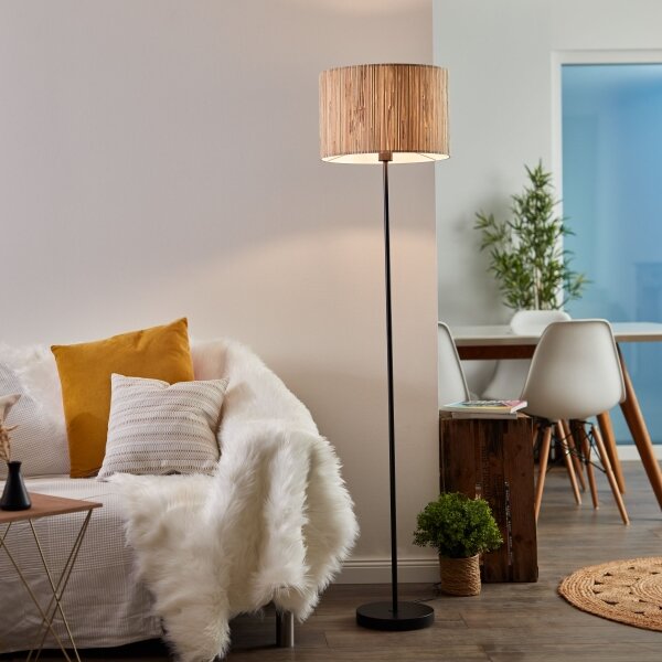 Lampă de podea WIMEA Brilliant 1xE27/52W/230V, neagră/bej