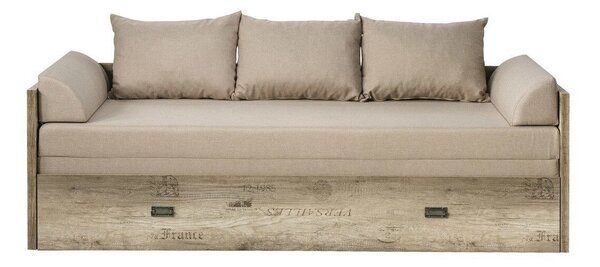Pat Odeveni 111Single, Dublu, Maro deschis, 750x200, 150x200, MDF, PAL laminat, Somiera pat, 79x203x61cm