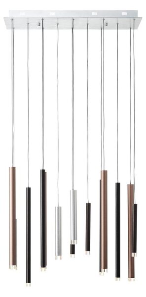 Brilliant CEMBALO - lustru suspendat LED dimabil, 60W, 230V, crom/negru/maro
