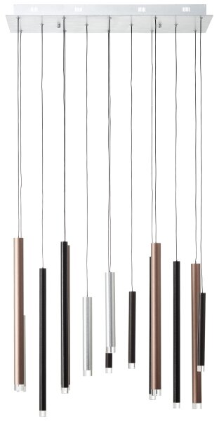 Brilliant CEMBALO - lustru suspendat LED dimabil, 60W, 230V, crom/negru/maro