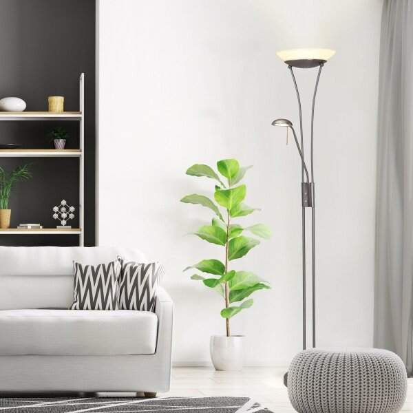 Brilliant - Lampă de podea LED reglabilă FINN, 2 x LED, 13 W, 230 V, crom mat