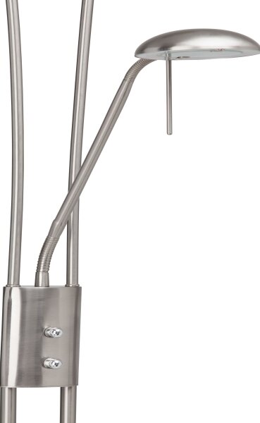 Brilliant - Lampă de podea LED reglabilă FINN, 2 x LED, 13 W, 230 V, crom mat