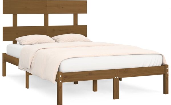 Cadru de pat Super King, maro miere, 180x200 cm, lemn masiv