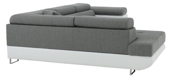 KONDELA Colţar, alb/gri, model stânga, AMARETO NEW